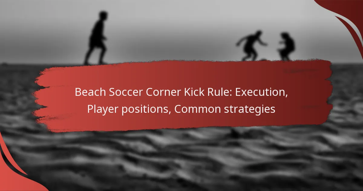 Beach Soccer Corner Kick Rule: Execution, Player positions, Common strategies