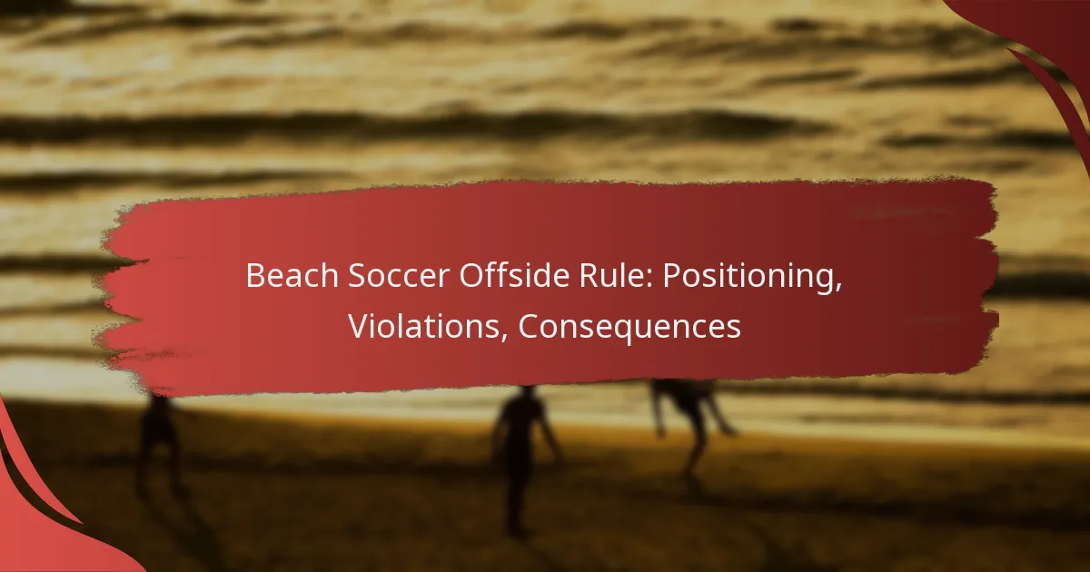 Beach Soccer Offside Rule: Positioning, Violations, Consequences