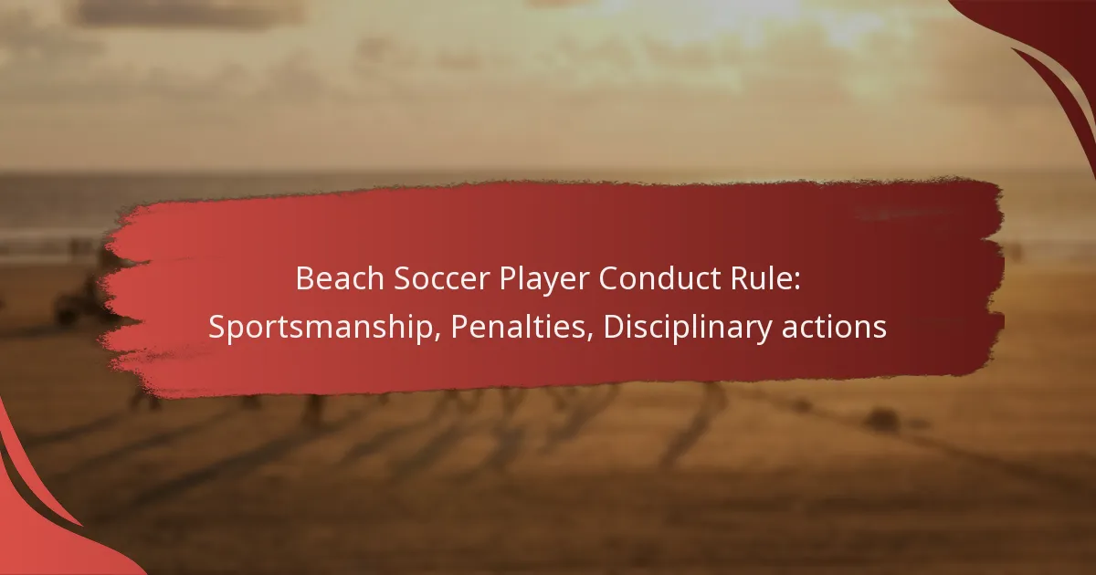 Beach Soccer Player Conduct Rule: Sportsmanship, Penalties, Disciplinary actions