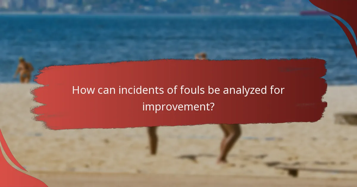 How can incidents of fouls be analyzed for improvement?