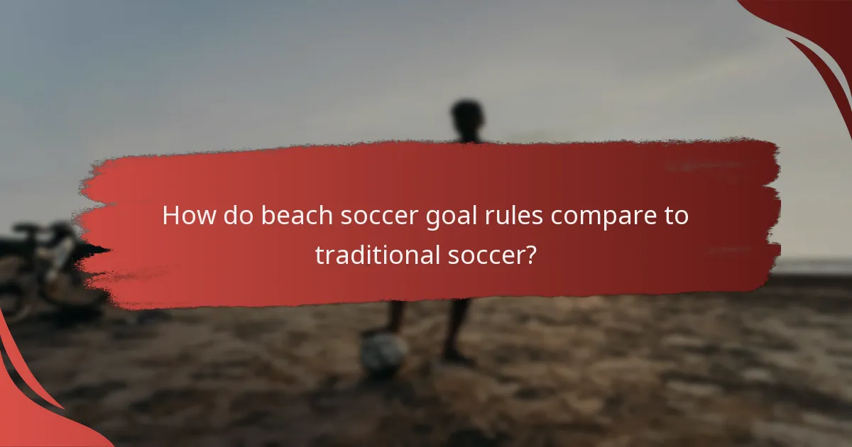 How do beach soccer goal rules compare to traditional soccer?
