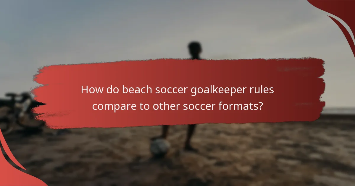 How do beach soccer goalkeeper rules compare to other soccer formats?