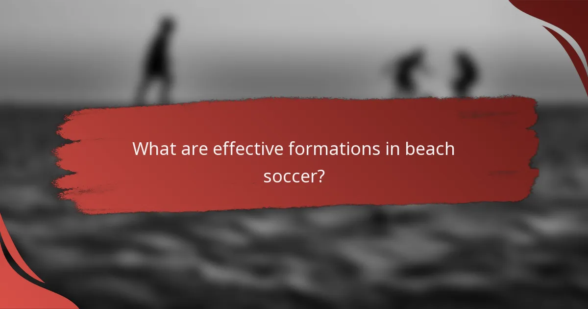 What are effective formations in beach soccer?