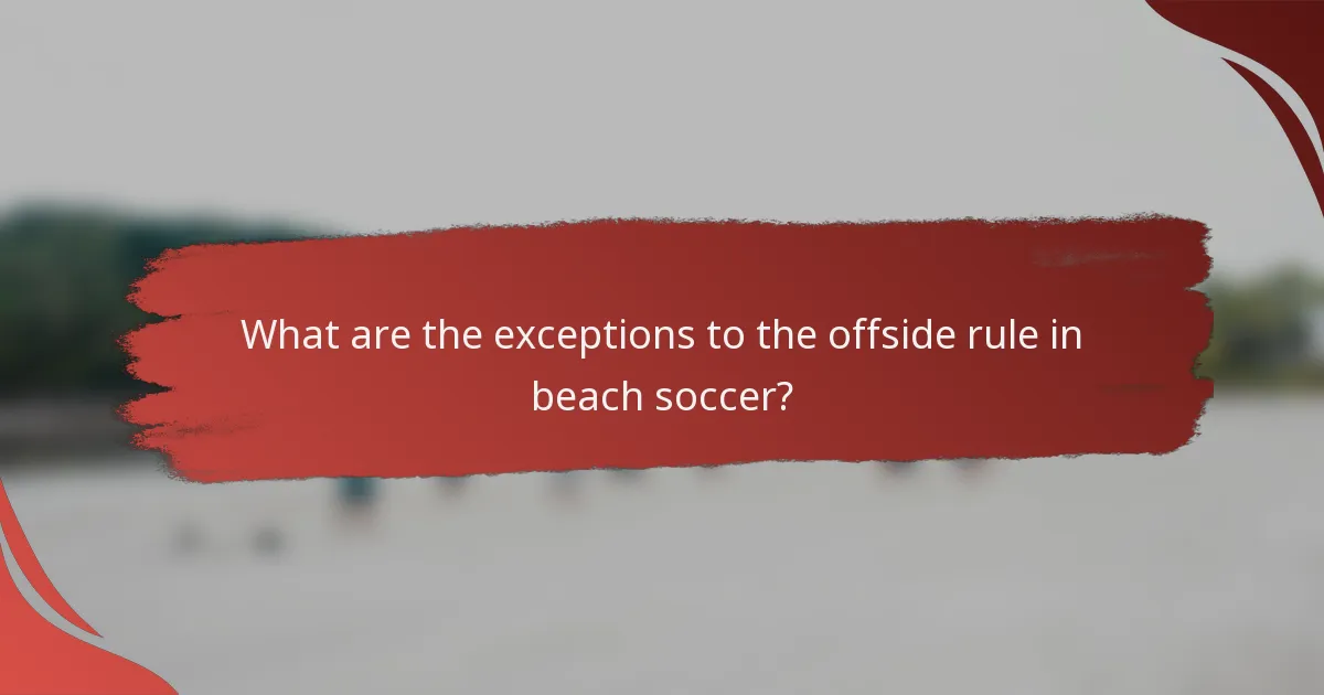 What are the exceptions to the offside rule in beach soccer?