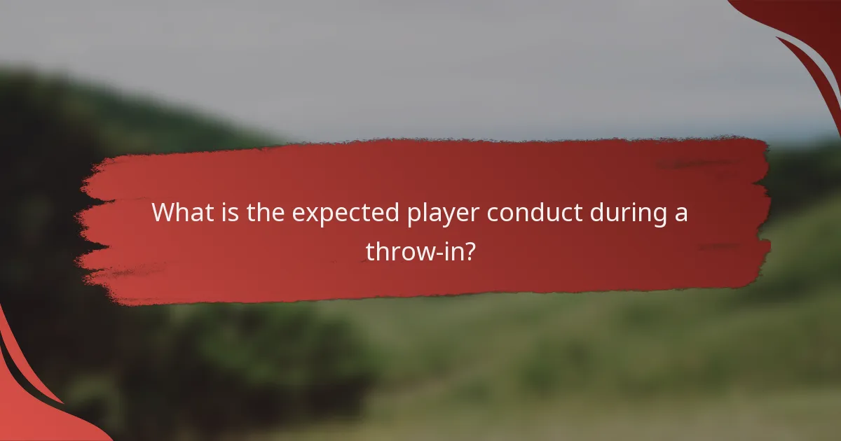 What is the expected player conduct during a throw-in?