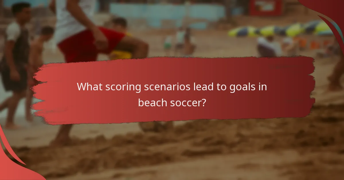 What scoring scenarios lead to goals in beach soccer?