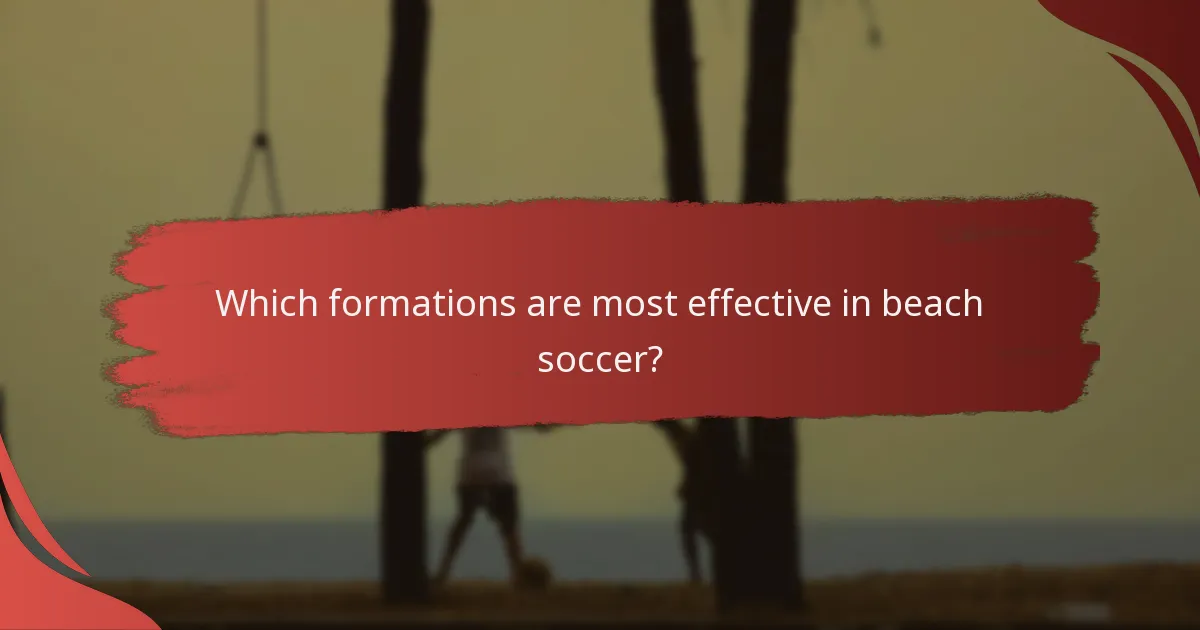 Which formations are most effective in beach soccer?
